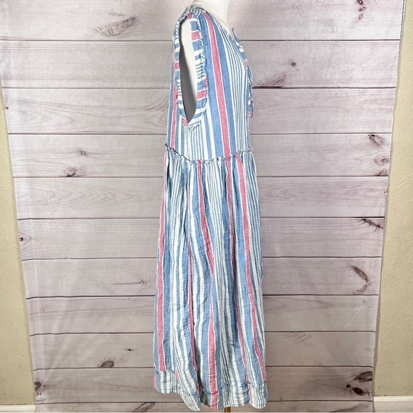 Free People We the Free Surf Striped Maxi Dress Blue Sleeveless Sz S - Picture 5 of 11